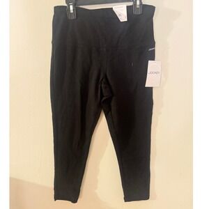 Jockey Black High Rise Waist Leggings Cropped Activewear Athleisure Size S